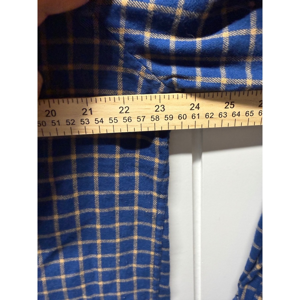 St Johns Bay Mens Super Soft Flannel Shirt Navy Blue Tan Grid FA23SJB1027A L - Picture 6 of 11